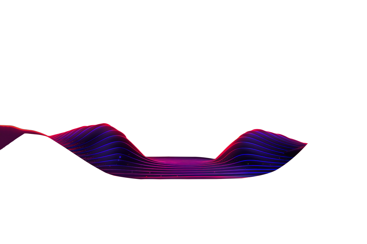 Ondas digitales futuristas en diseños de agencia de marketing digital Ilustración de ondas digitales en tonos violeta y fucsia para proyectos creativos