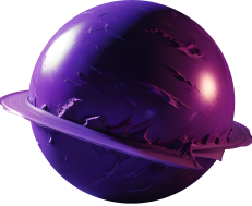 Planeta con anillo futurista en campañas de agencia de marketing digital Planeta púrpura con anillo cósmico representando innovación digital