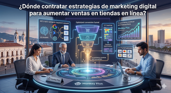 ventas-online-marketing-digital-ecuador-monkey-plus Agencia Monkey Plus implementando estrategias avanzadas para aumentar ventas en e-commerce.